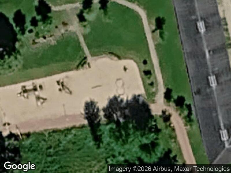 Satellitfoto af Legepladsen i Nørrevangsparken (nordøst)
