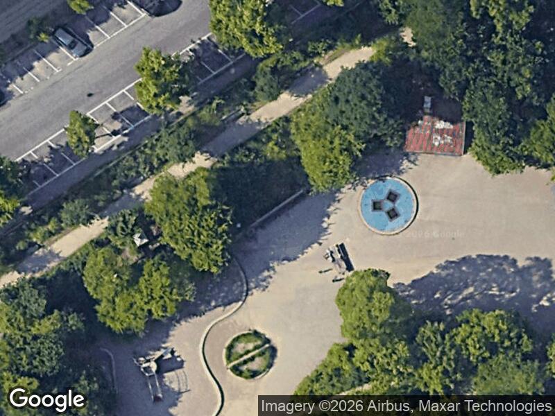 Satellitfoto af Legepladsen i Østre Anlæg ved Malmøgade