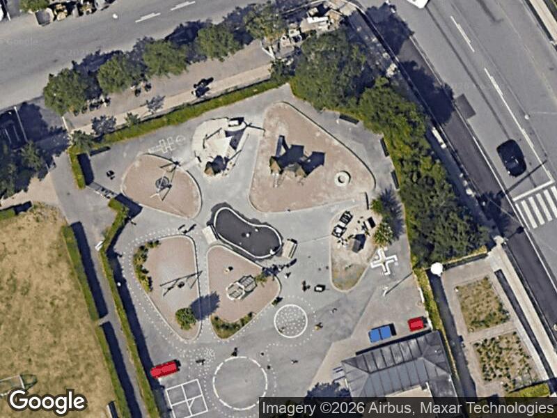 Satellitfoto af Legepladsen Elba på Sundby Torv