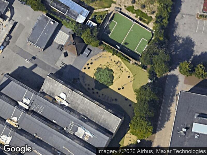 Satellitfoto af Legepladsen v. Høffdingsvej