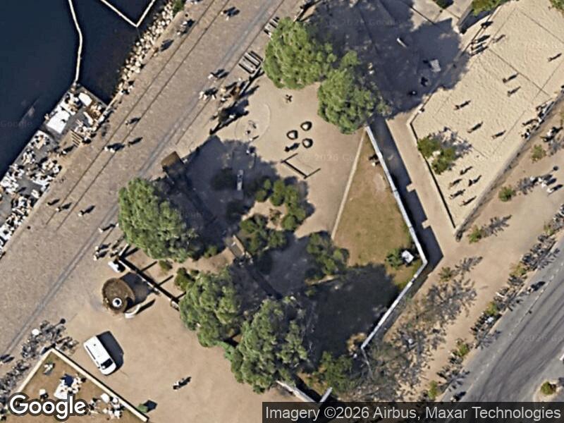Satellitfoto af Legepladsen i Havneparken syd