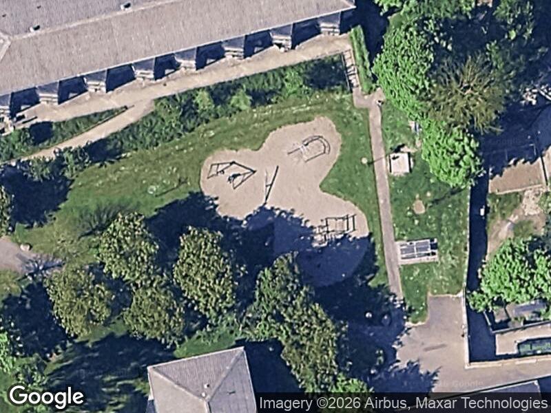 Satellitfoto af Legepladsen v. Rugvænget
