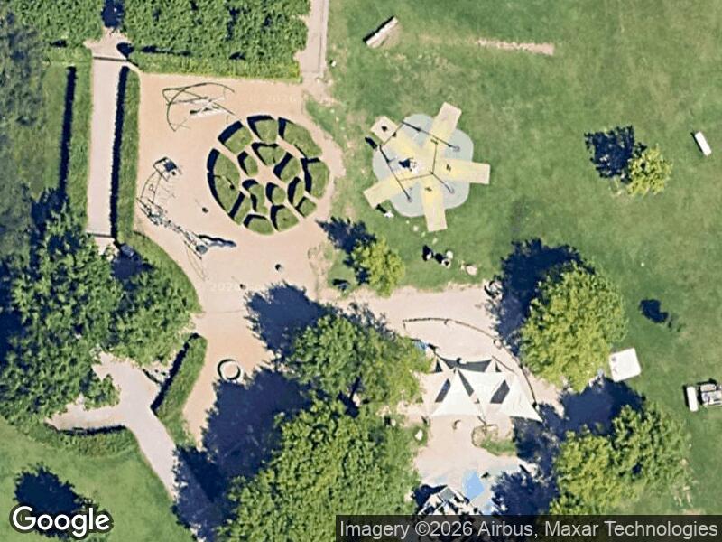 Satellitfoto af Mindeparkens Legeplads
